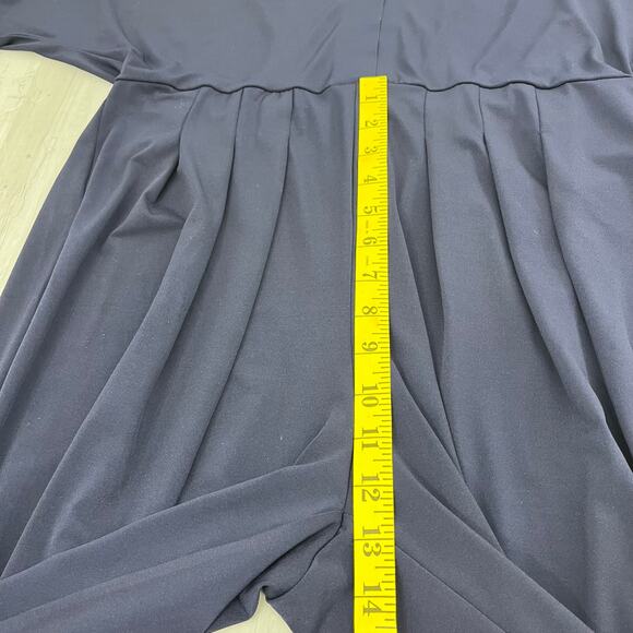 Gap Navy Blue Kimono Short Sleeve Split V-Neck One Piece Mid Calf Jumpsuit SM - Picture 8 of 9